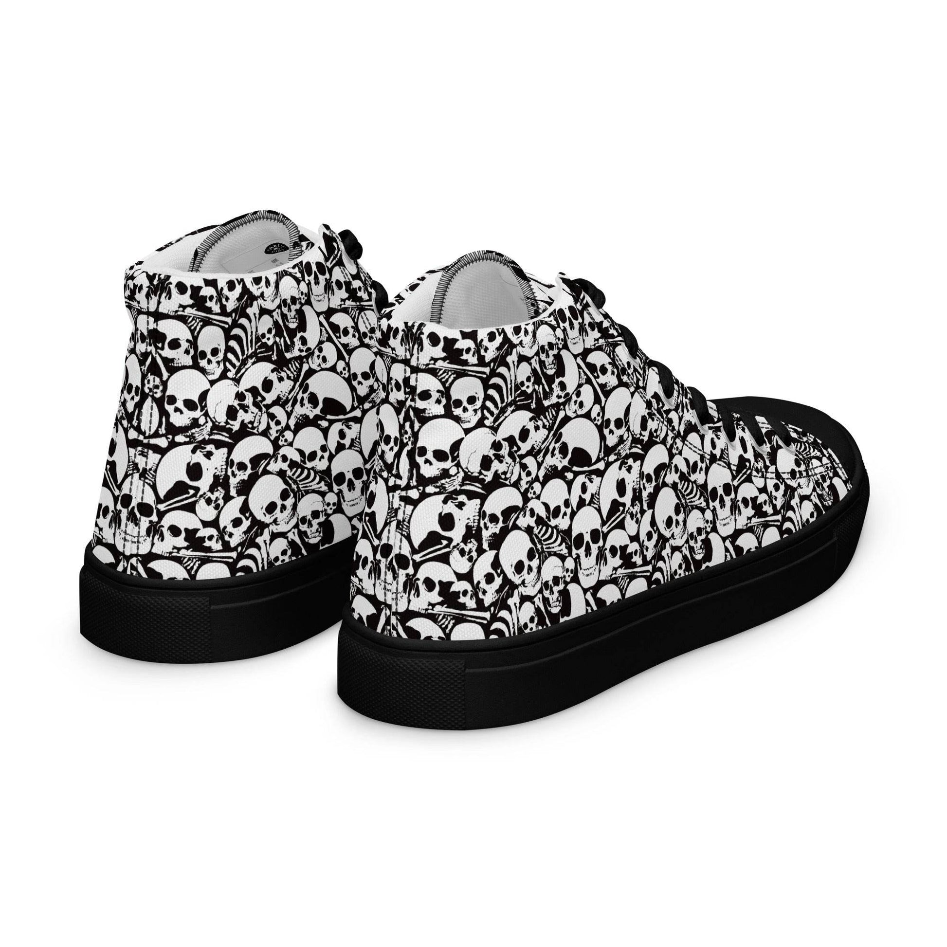Skull and Bones Ossuary Women’s High Top Canvas Shoes - 5