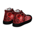 Gothic Skull and Heart Women’s High Top Canvas Shoes - 5
