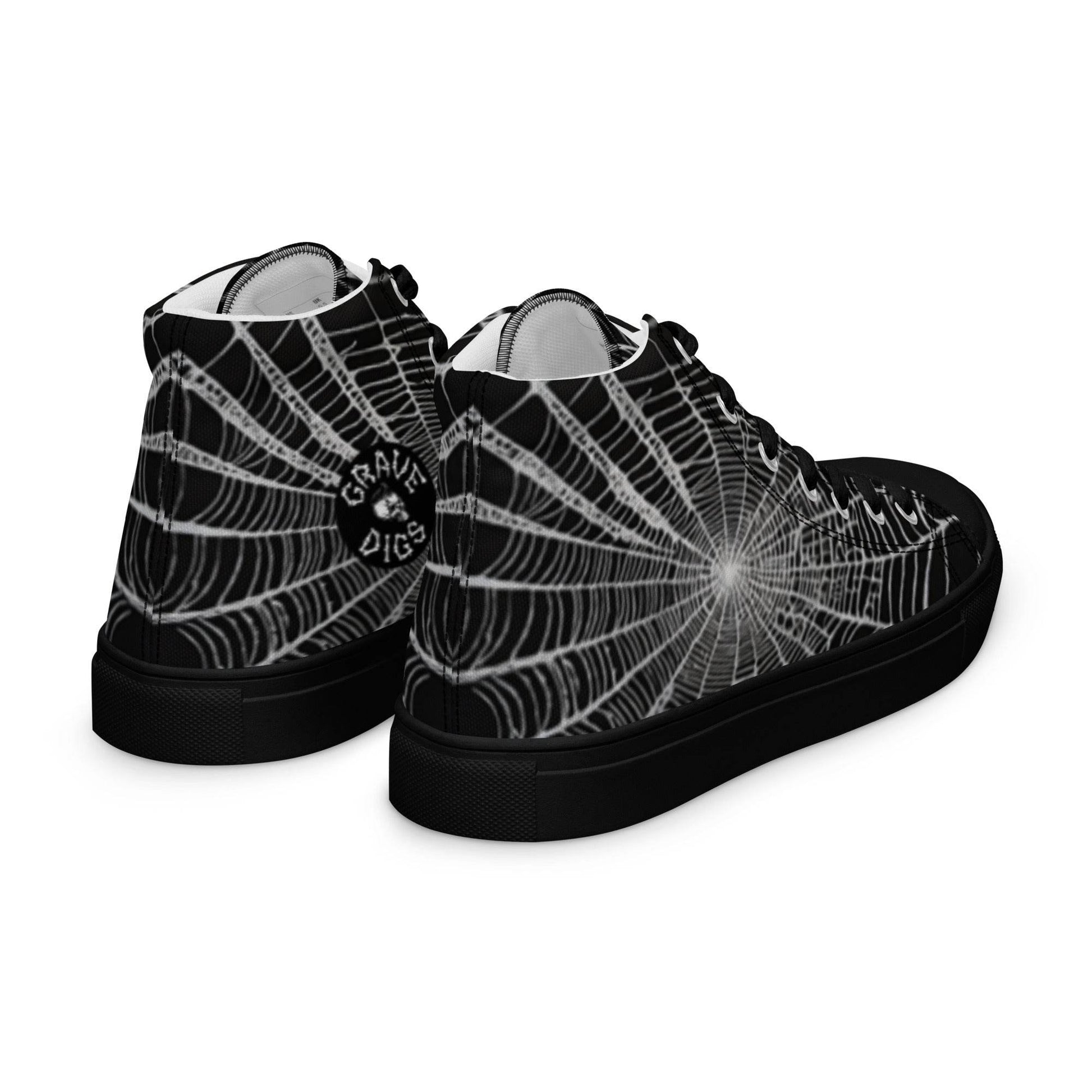 Spider Web Women’s High Top Canvas Shoes - 5