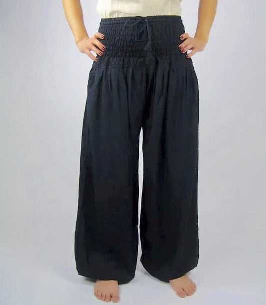 Pantalon Viking taille haute à jambes larges pour femmes | Taille elastique