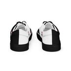 Black and White Girly Skull with Pink Bow Women’s Lace-up Canvas Shoes - 5