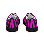 Black and Pink Striped Women’s Lace-up Canvas Shoes - 5