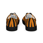 Black and Orange Striped Women’s Lace-up Canvas Shoes - 5