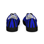 Black and Blue Striped Women’s Lace-up Canvas Shoes - 5
