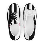 Black and White Girly Skull with Pink Bow Women’s Lace-up Canvas Shoes - 5