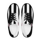 Black and White Girly Skull with Pink Bow Women’s Lace-up Canvas Shoes - 5