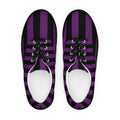 Black and Purple Striped Women’s Lace-up Canvas Shoes - 5