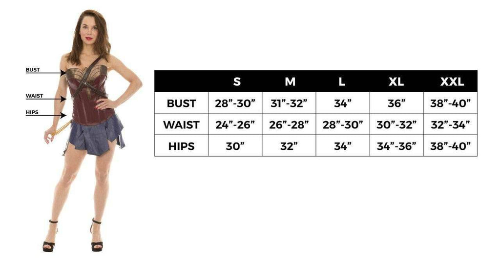Wonder Woman Corset & Skirt Cosplay Costume - S