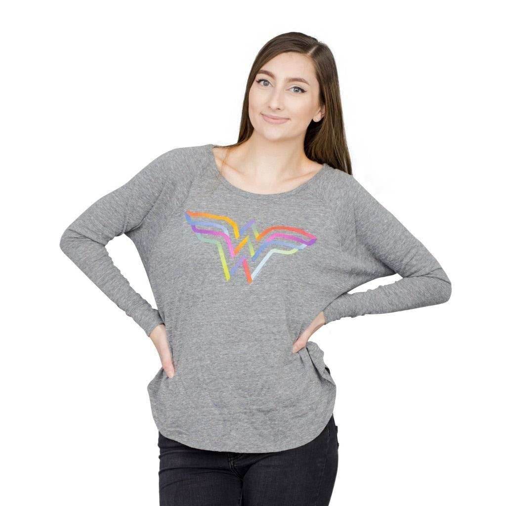 Wonder Woman Rainbow Logo Long Sleeve T-Shirt - S