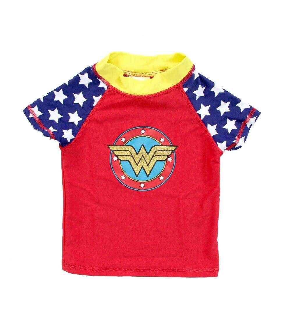 Wonder Woman Shield Logo Short Sleeve Rash Guard - Age 4/5