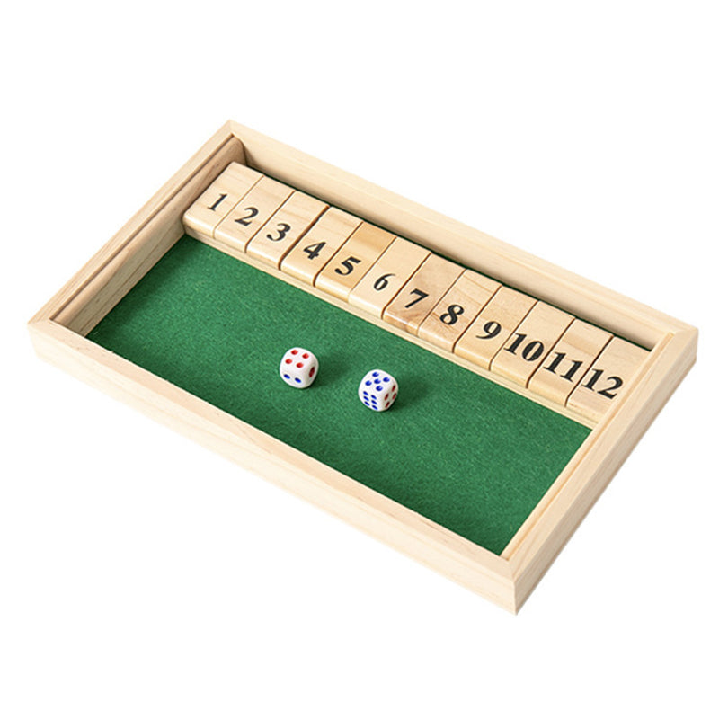 Wooden Double Shutter Numbers Flop Table Game - 2 Players