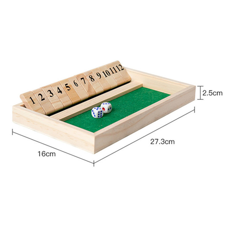 Wooden Double Shutter Numbers Flop Table Game - 2 Players