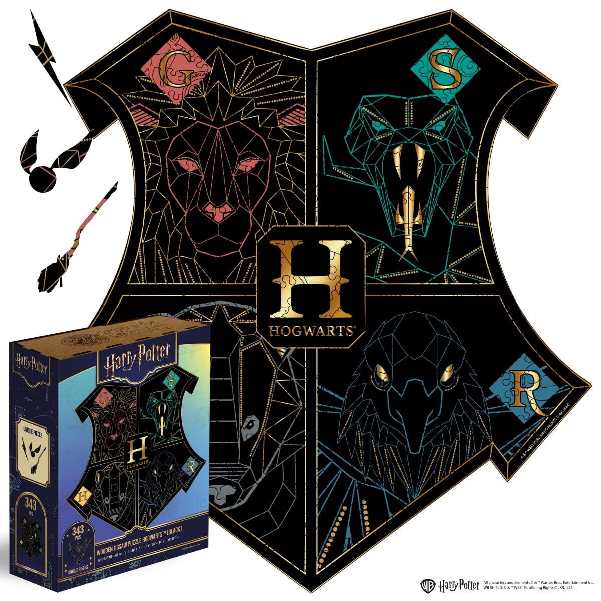 Wooden jigsaw classic puzzle Harry Potter Hogwarts™  (Black)