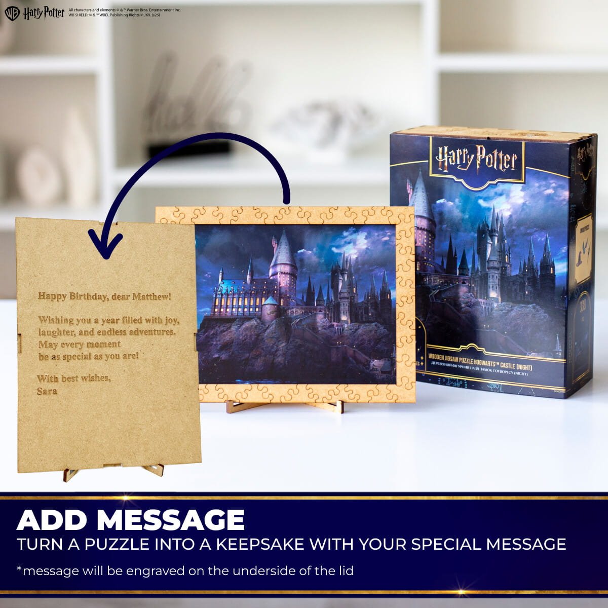 Wooden jigsaw puzzle Harry Potter Hogwarts Castle Night™