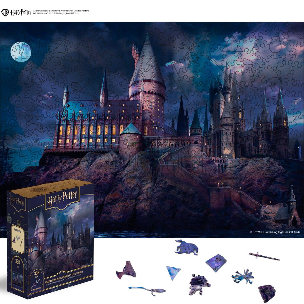 Wooden jigsaw puzzle Harry Potter Hogwarts Castle Night™