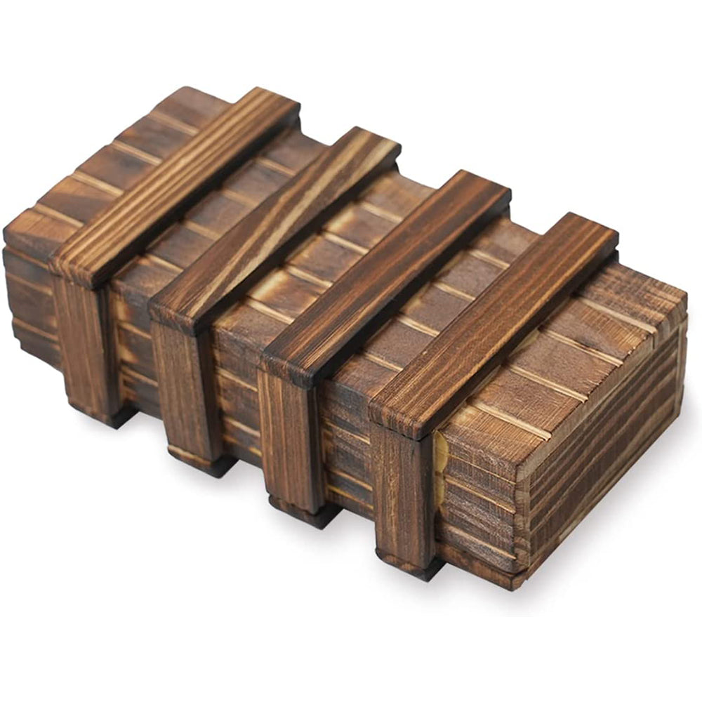 Wooden Puzzle Box with Secret Hidden Compartment for Adults