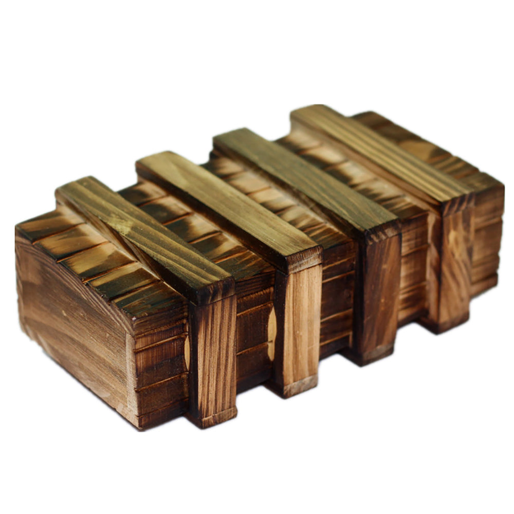 Wooden Puzzle Box with Secret Hidden Compartment for Adults