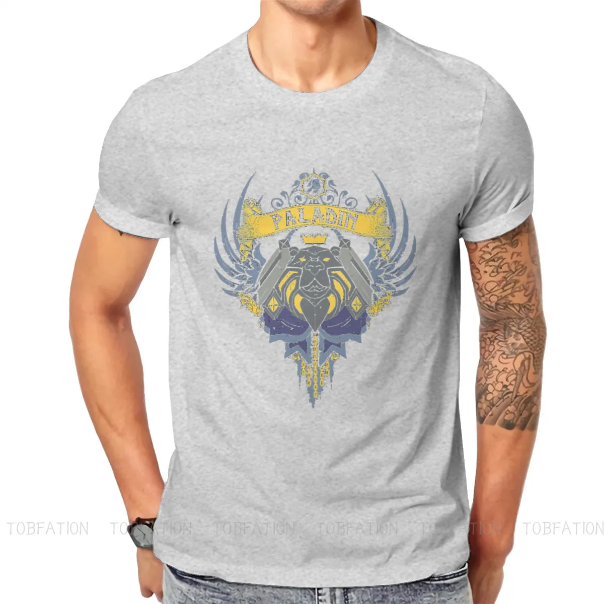 World of Warcraft Game TShirt for Men PALADIN Soft Summer Sweatshirts T Shirt High Quality Trendy Fluffy