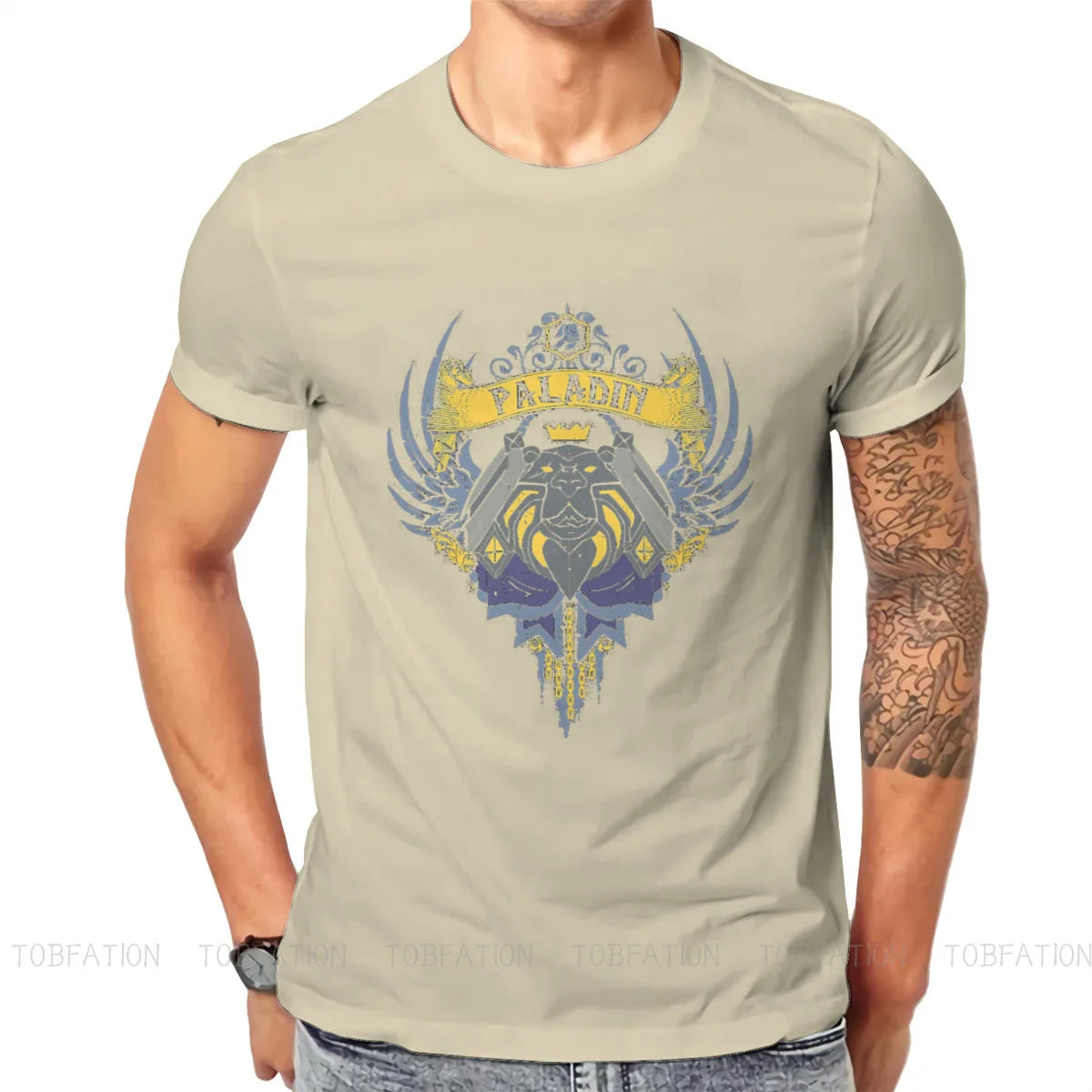 World of Warcraft Game TShirt for Men PALADIN Soft Summer Sweatshirts T Shirt High Quality Trendy Fluffy