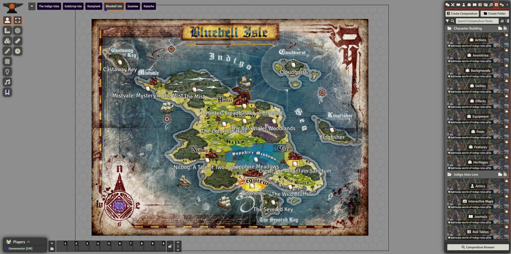 World of Battlezoo: Indigo Isles for Foundry VTT - Pathfinder 2nd Edition / Foundry VTT Module Only