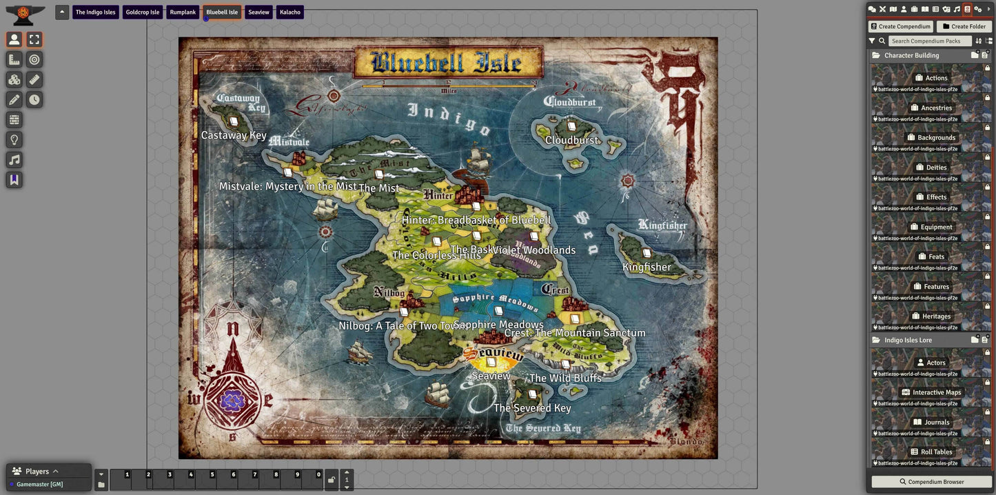 World of Battlezoo: Indigo Isles for Foundry VTT - Pathfinder 2nd Edition / Foundry VTT Module Only