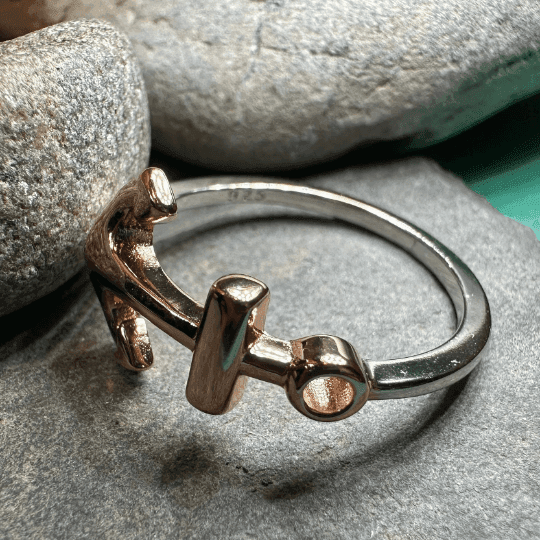 Rose Gold Hope Anchor Ring - 6