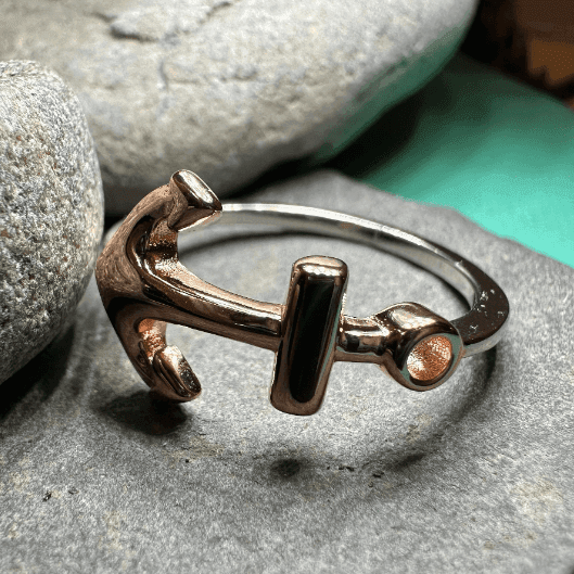 Rose Gold Hope Anchor Ring - 6