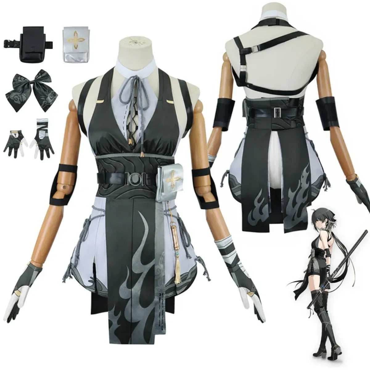 Wuthering Waves Rover Cosplay Costume – Full Set with Wig & Accessories - S / Wig Only