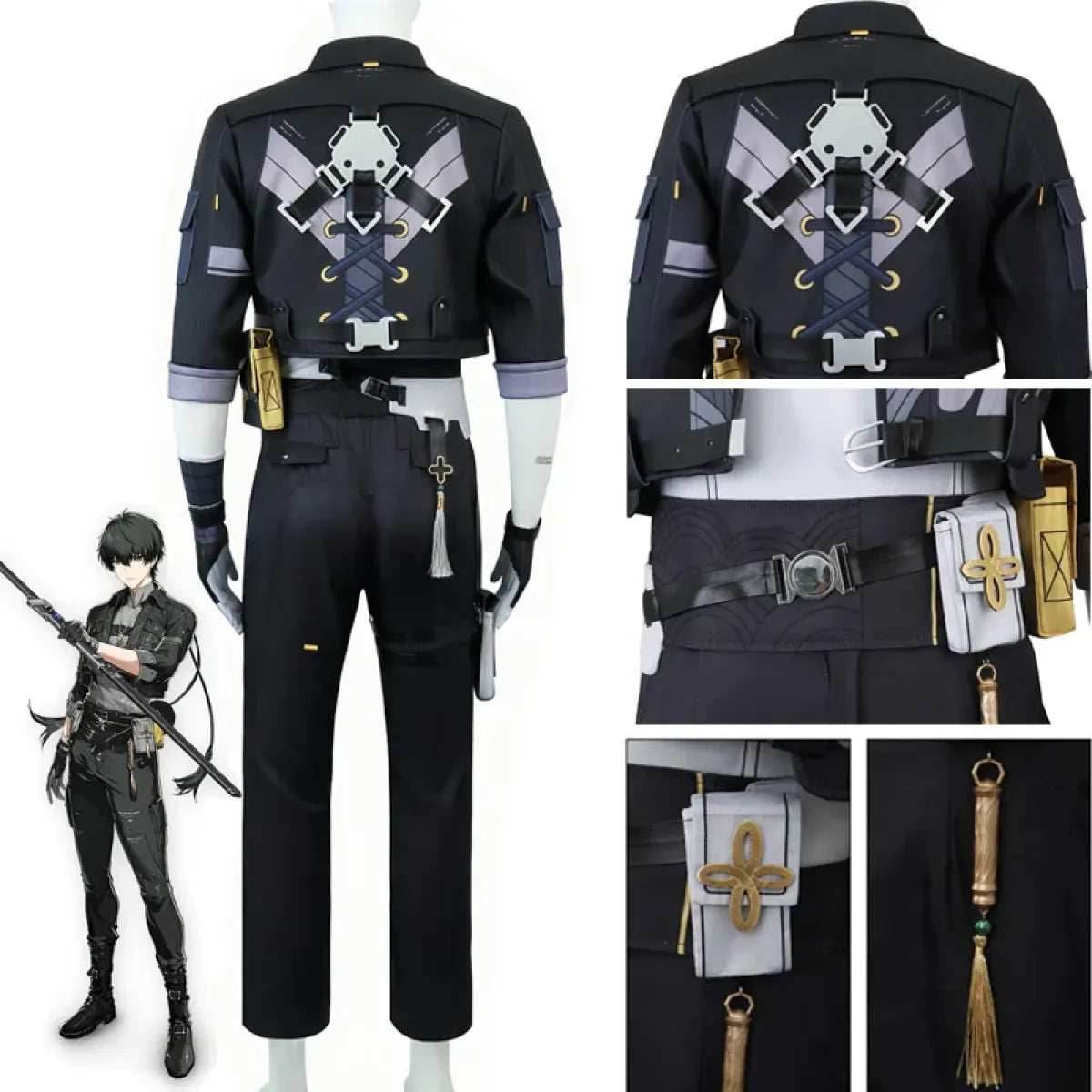 Wuthering Waves Rover Male Cosplay Costume – Full Set with Wig - S / Costume and wig