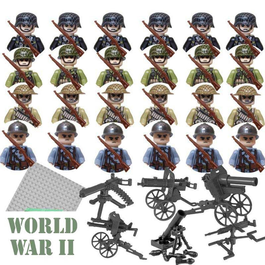 World War 2 Soldiers mixed set of 24 Lego Compatibe Minifigures