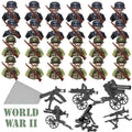 World War 2 American & German Soldiers set of 24 Lego Compatibe Minifigures
