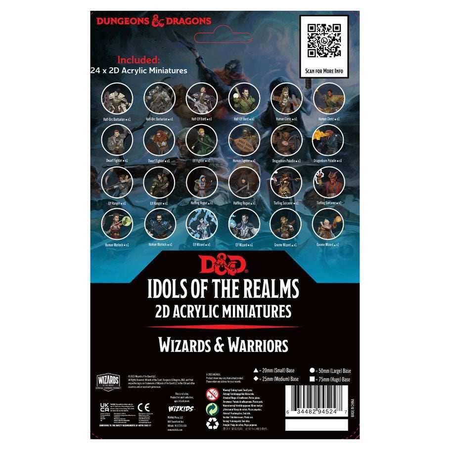 D&D: Idols of the Realms - Wizards & Warriors 2D Acrylic Miniatures - 