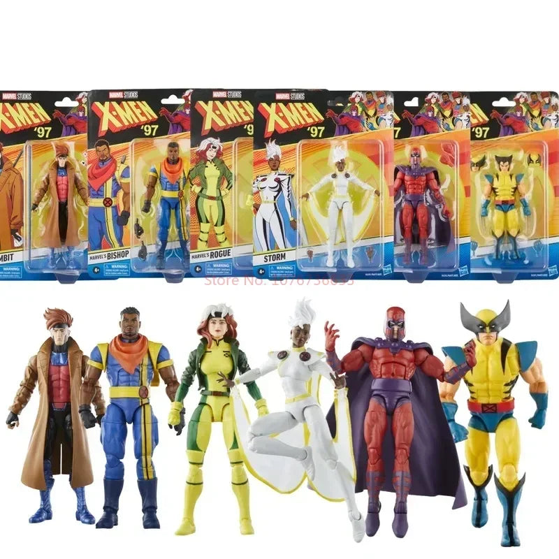 X-Men 97 Marvel Legends Retro Bishop Magneto Rogue Gambit Wolverine Storm 6" Action Figure Model Xmen Doll Birthday Gift Toys