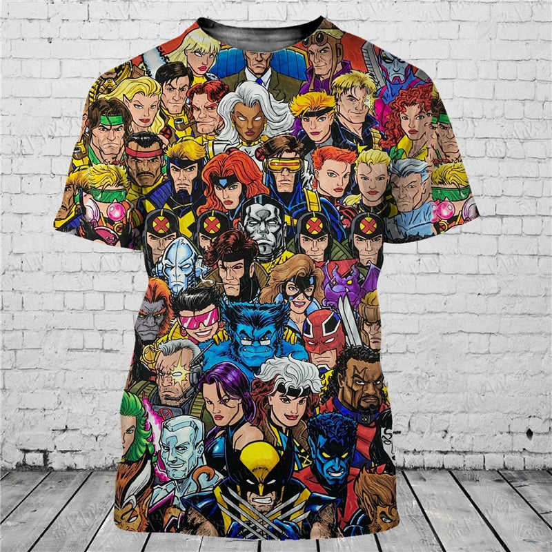 X MEN comic 3D print Disney t shirt  men women Short Sleeve casual style Summer Casual Streetwear Tee Tops