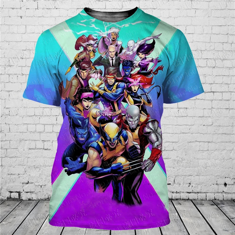 X MEN comic 3D print Disney t shirt  men women Short Sleeve casual style Summer Casual Streetwear Tee Tops