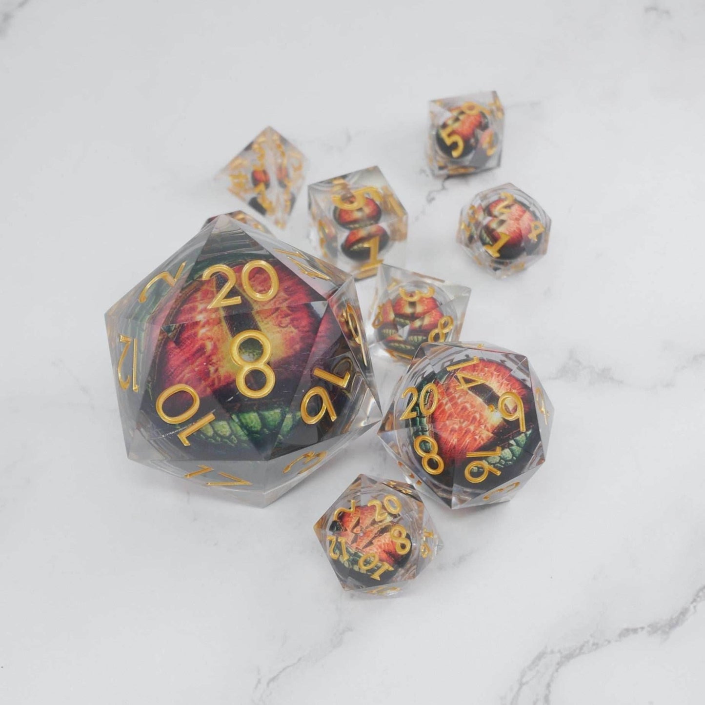 Xanathar's Eye | Giant D20 Moving Eye DnD Dice | Acrylic RPG Gaming Dice - D20 Super Chonk 50mm
