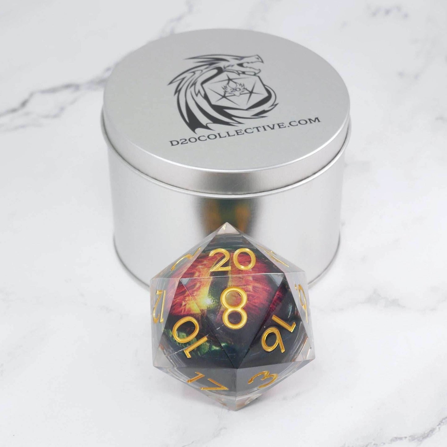 Xanathar's Eye | Giant D20 Moving Eye DnD Dice | Acrylic RPG Gaming Dice - D20 Super Chonk 50mm