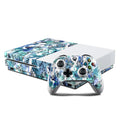 Blue Ink Floral - Microsoft Xbox One S Console and Controller Kit Skin