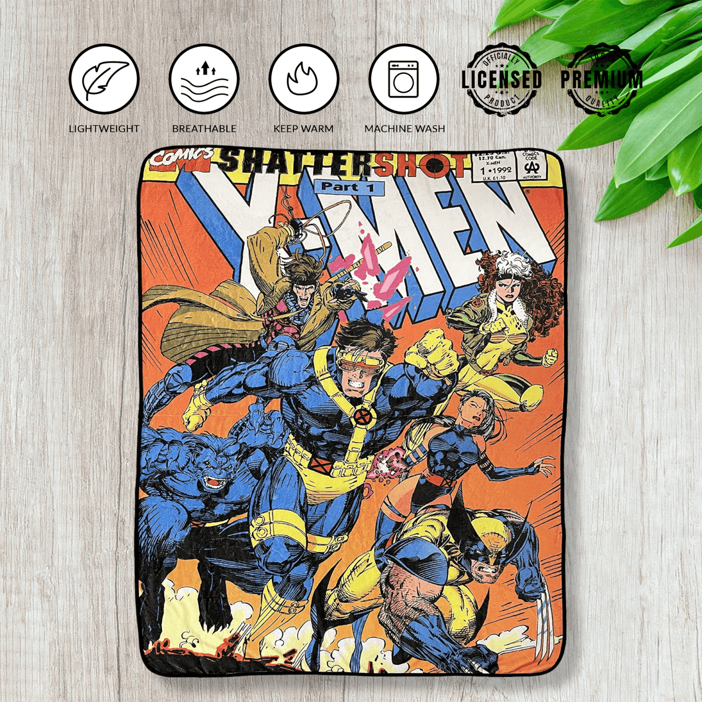 Marvel X-Men 90's Shattershot Fleece Throw Blanket - 