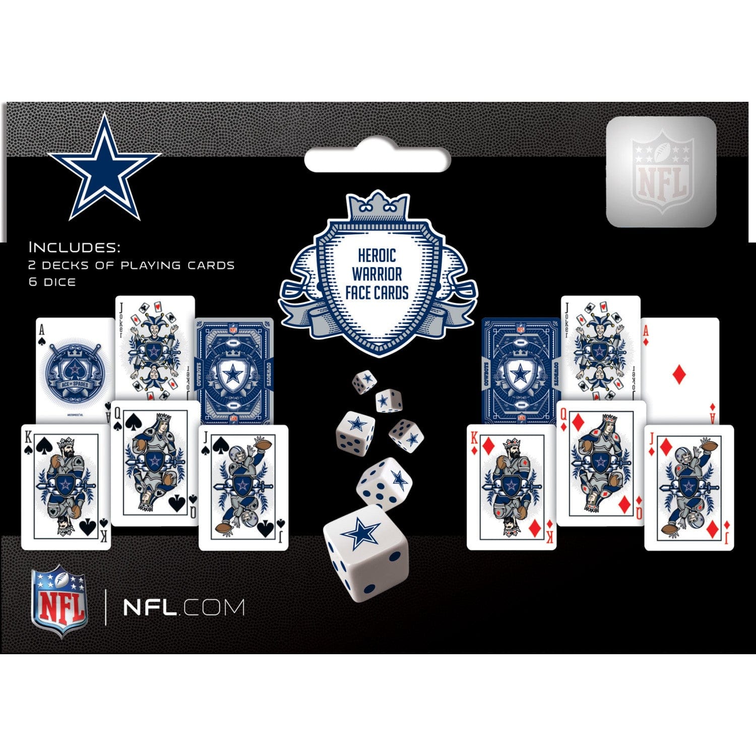 Dallas Cowboys - 2-Pack Playing Cards & Dice Set
