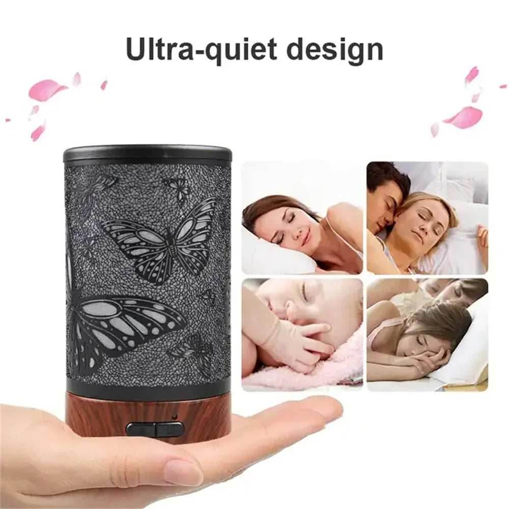 Vintage Metal Ultrasonic 100ml Essential Oil Aroma Diffuser - Butterfly / US