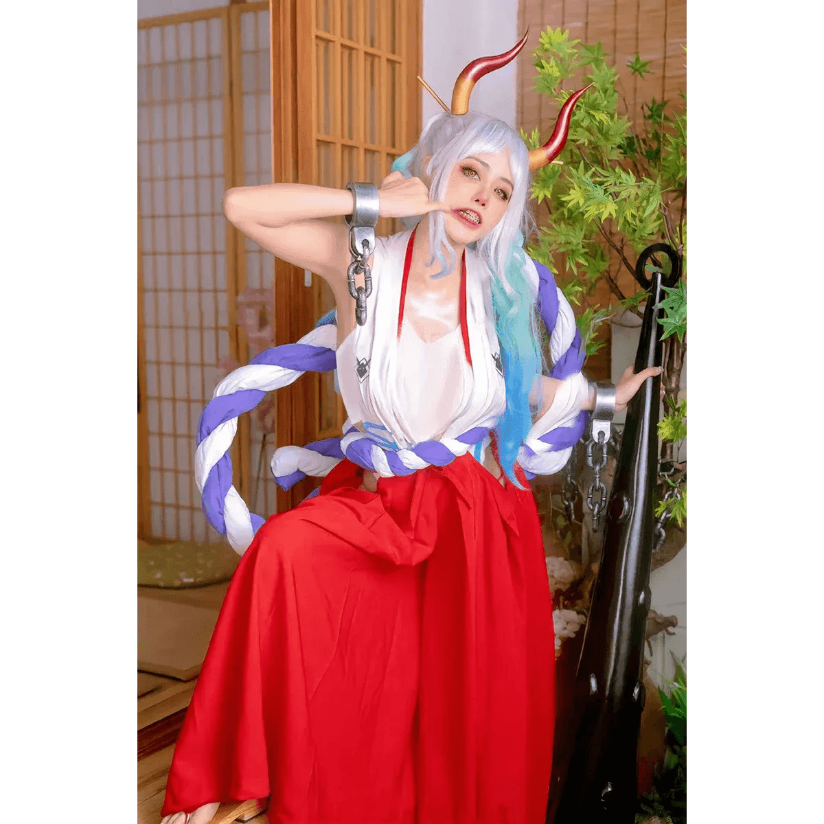 One Piece Yamato Cosplay - Kimono Uniform & Wig - Costume / S / One Piece