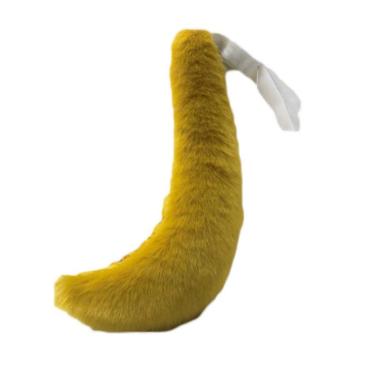 Yellow Plush Cat Tail Cosplay Wolf Dog Fox Tail Pluffy Animal Tail Halloween Christmas Party Costume Dress Up