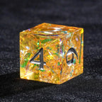 Yellow Resin Solid Sparkling Destiny Dice Set