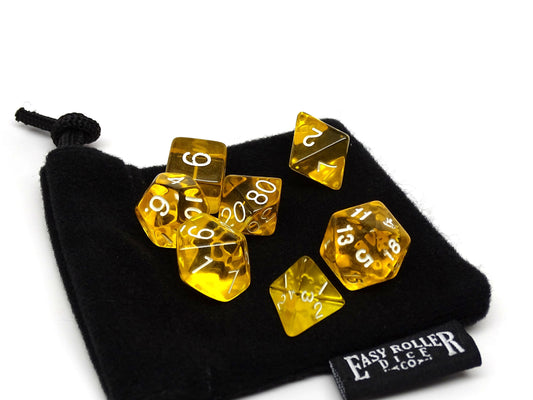 Yellow Translucent Dice - 7 Piece Set