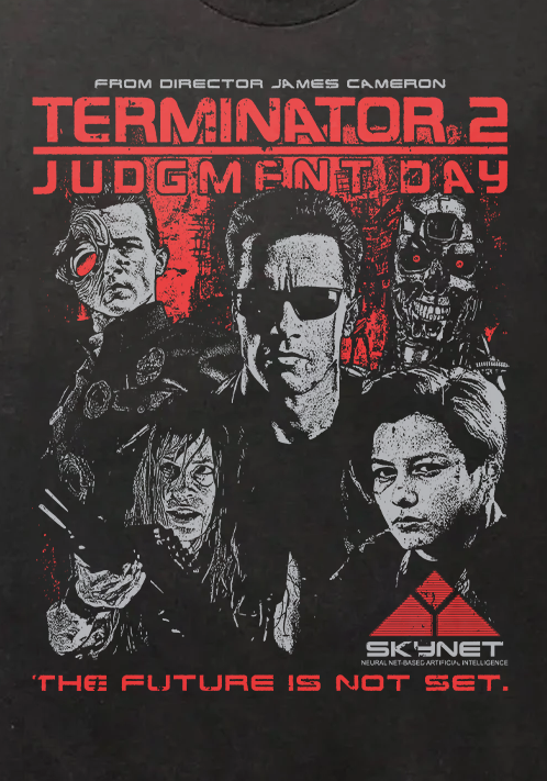 Terminator 2 Judgement Day Vintage Black T-Shirt