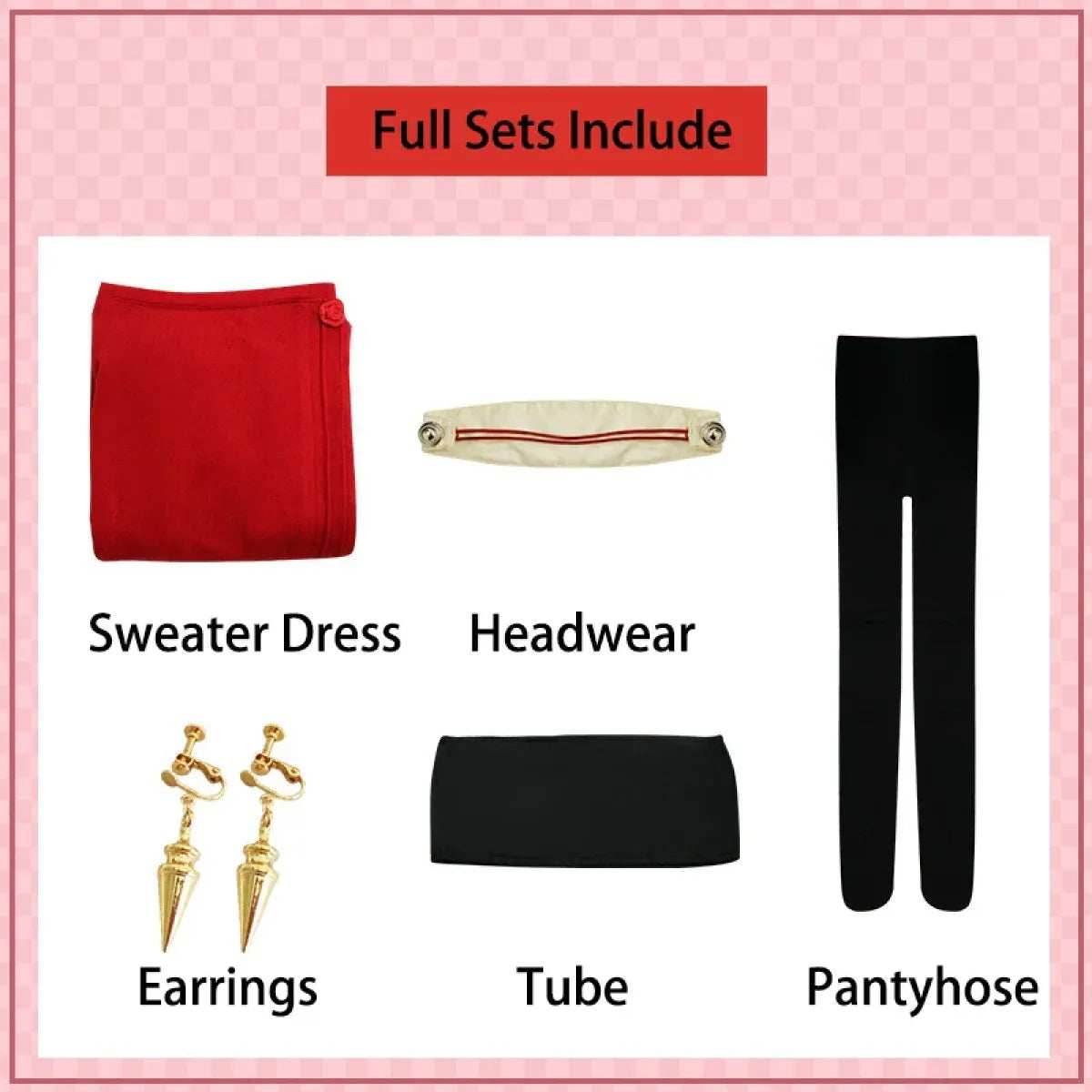 Yor Forger 'Thorn Princess' Cosplay - Sexy Red Sweater Dress - Yor Briar Red Dress / XXL