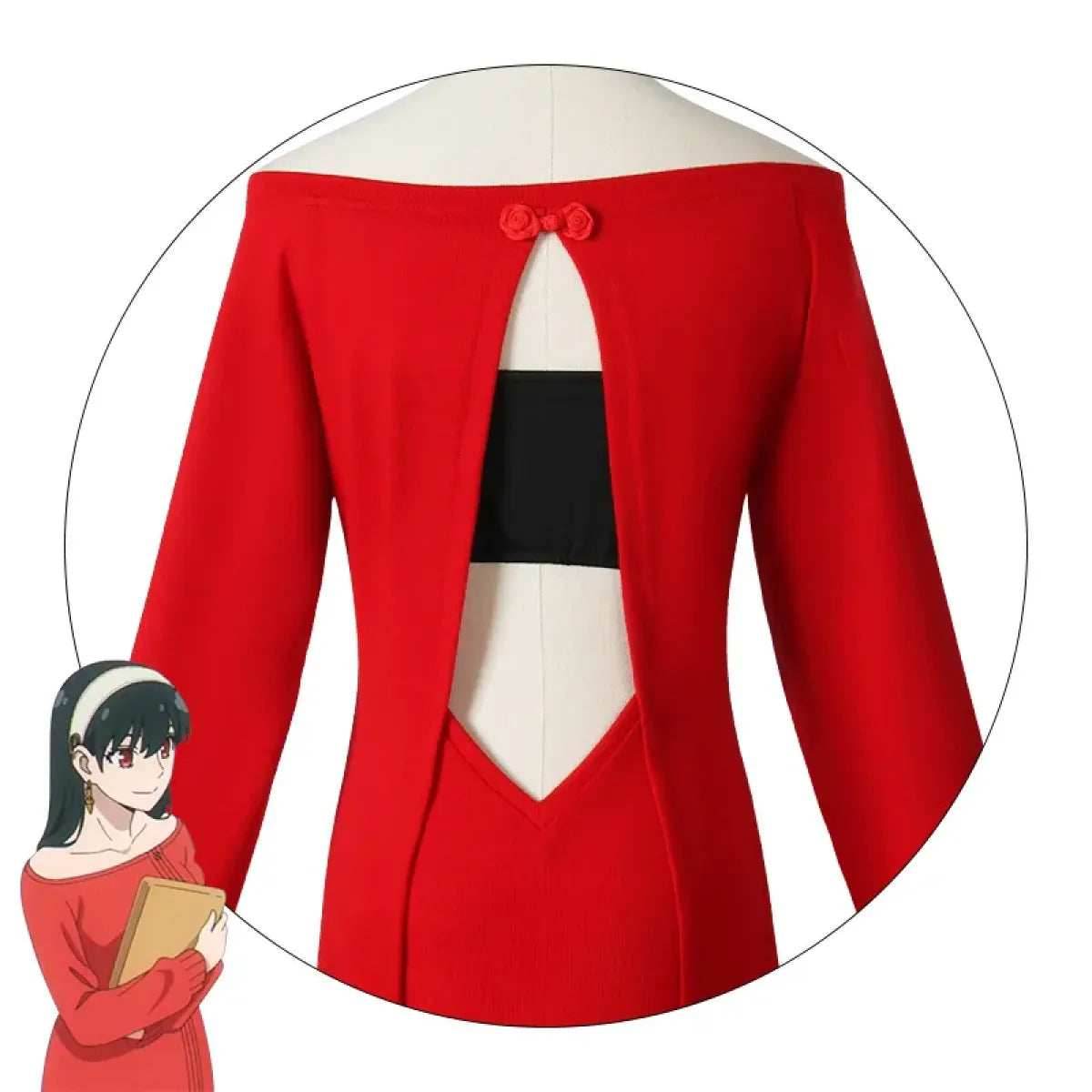 Yor Forger 'Thorn Princess' Cosplay - Sexy Red Sweater Dress - Yor Briar Dress Wig / XXL