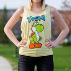 Yoshi Yellow Thin-Cut Tank Top With Open Braided Racerback Back - S