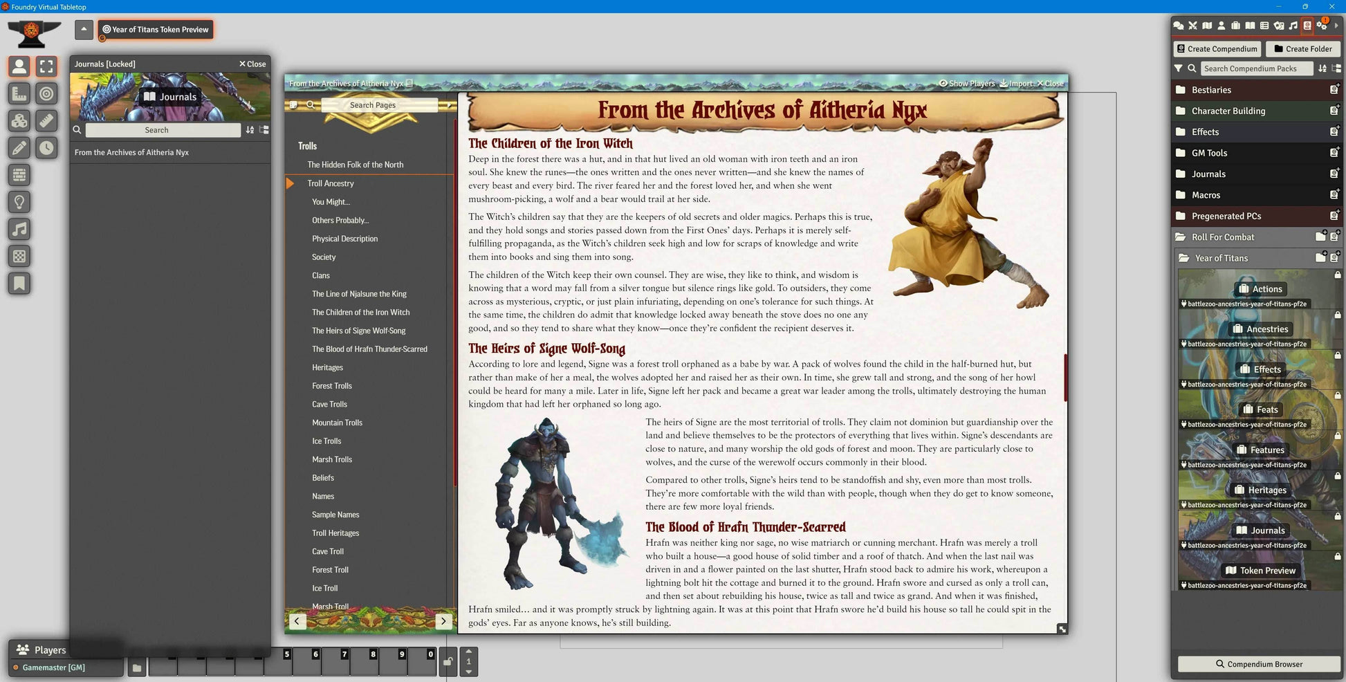 Battlezoo Ancestries: Year of Titans Foundry VTT - Pathfinder 2nd Edition / Foundry VTT Key Only